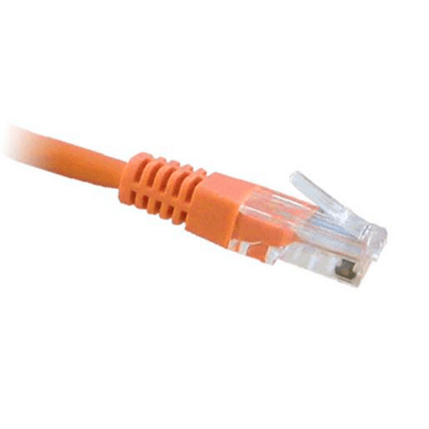 Made in USA Cat5e Ethernet Patch Cable 1 Foot Orange - RJ45 Computer Networking Cord 